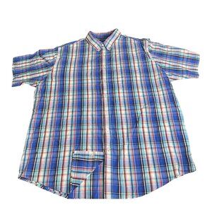 2XL Croft & Barrow Blue Plaid Botton-Down shirt Western Wear Classic Comfortable